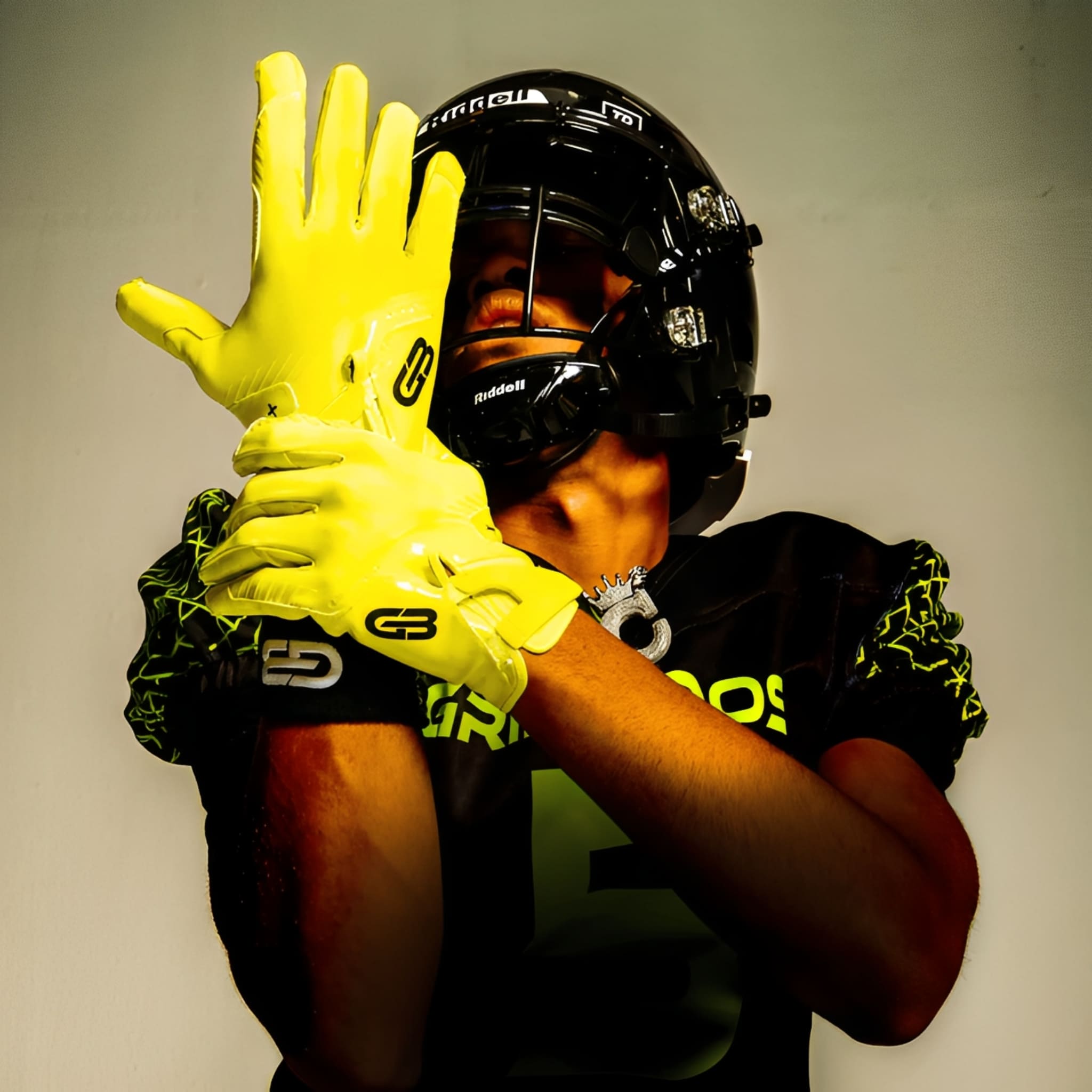 American Football Handschuhe Grip Boost Solid Stealth 6 Boost+ Neon Yellow