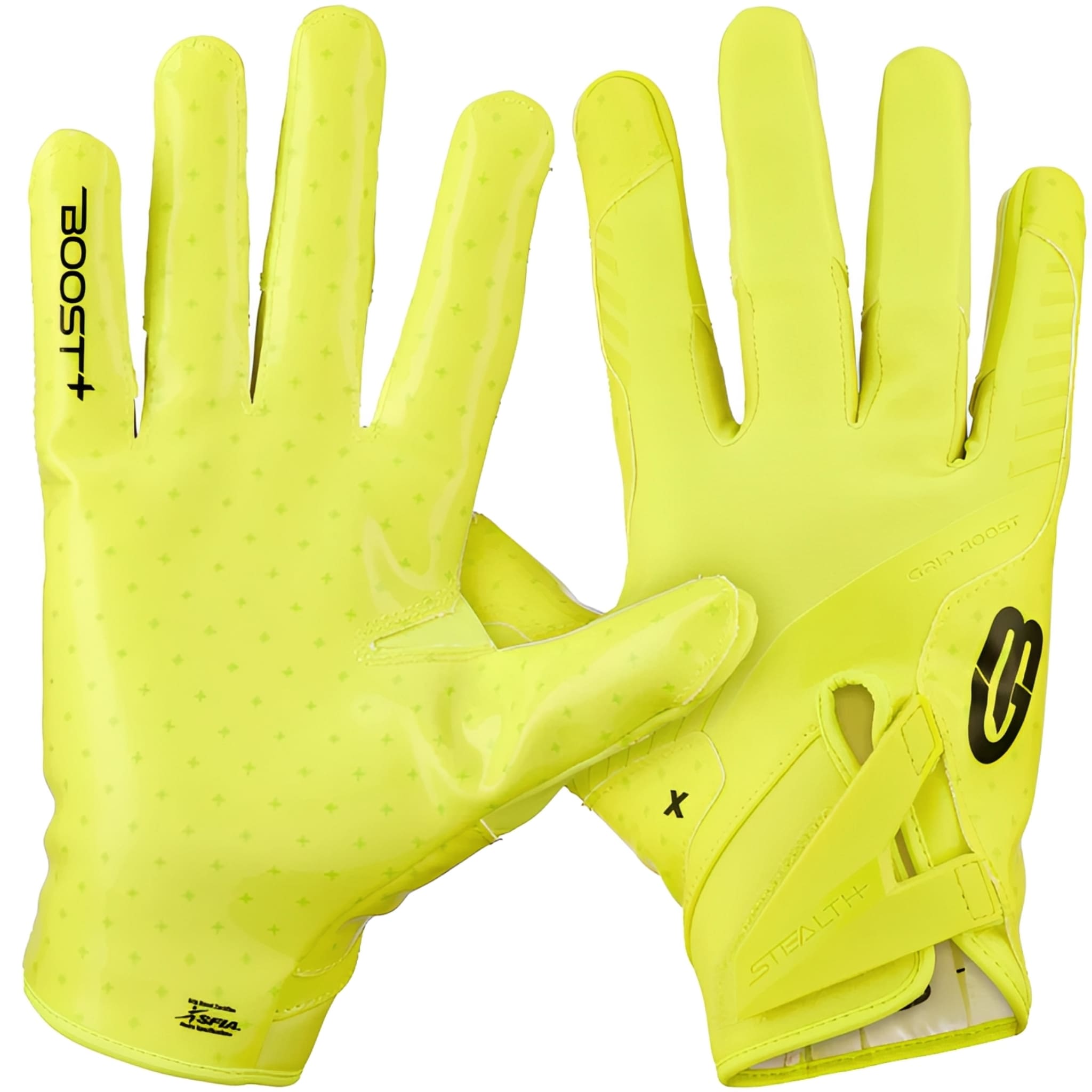 American Football Handschuhe Grip Boost Solid Stealth 6 Boost+ Neon Yellow
