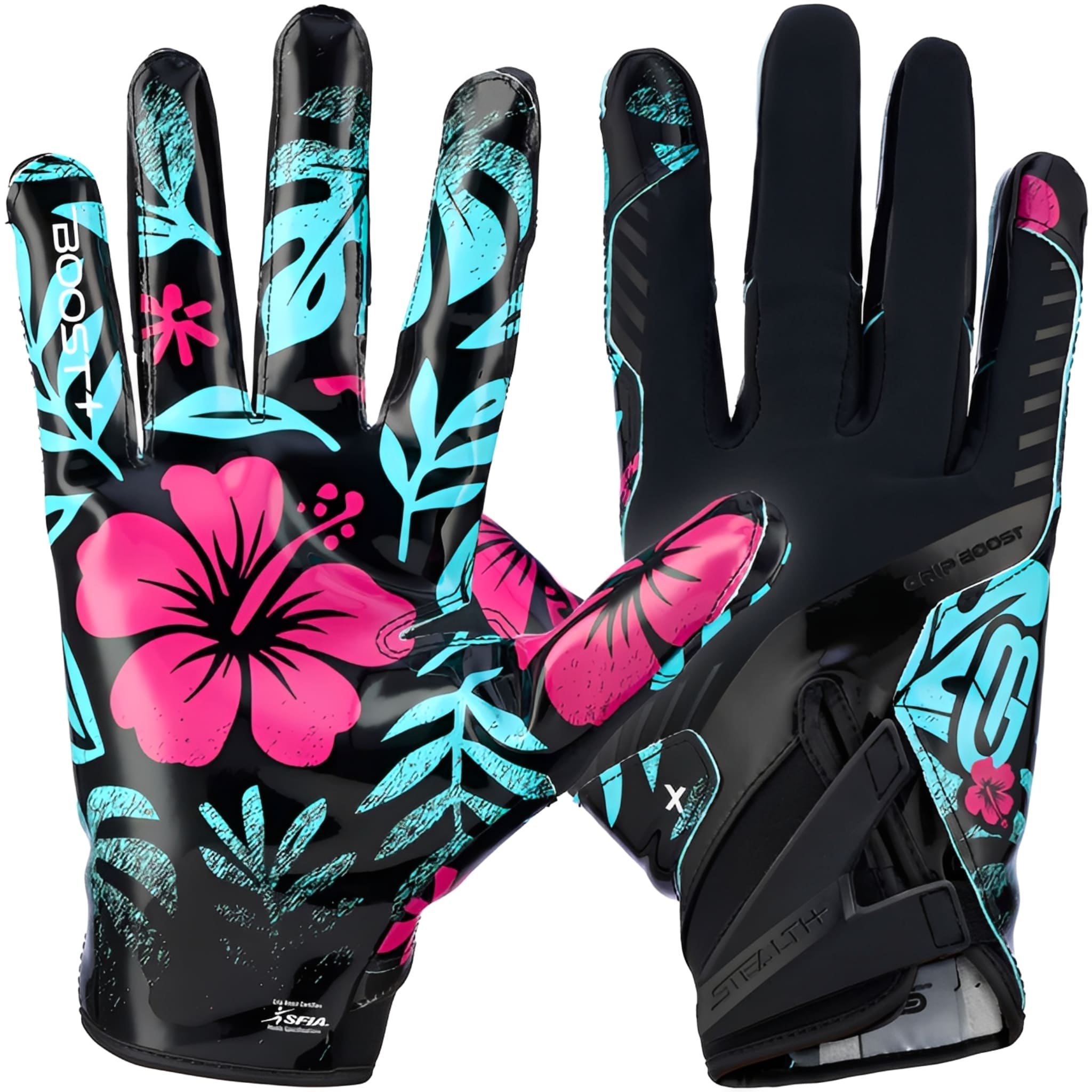 American Football Gloves Grip Boost Stealth 6 Boost+ Tropic Heat