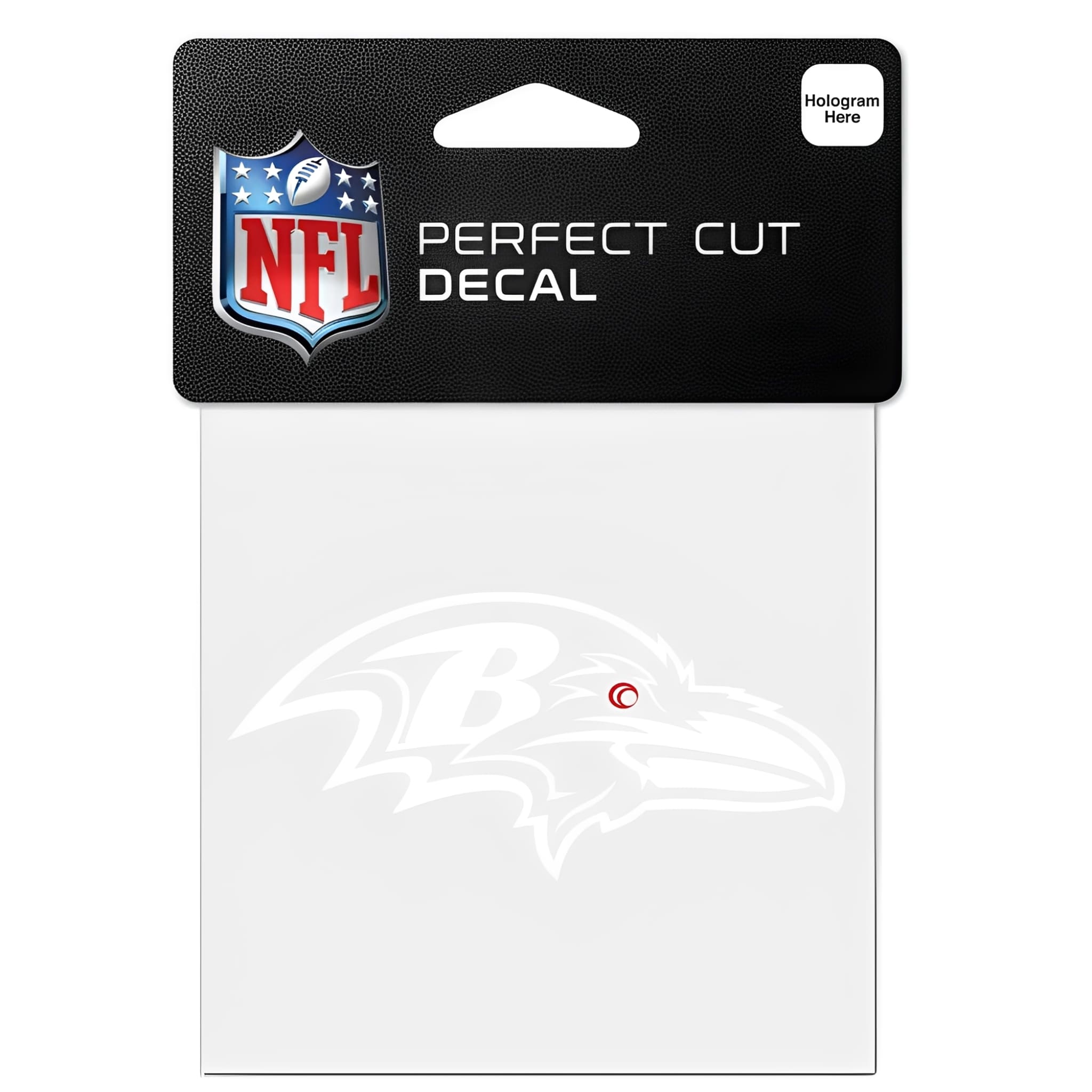 NFL samolepka Baltimore Ravens Perfect Cut White Decal 4" x 4"