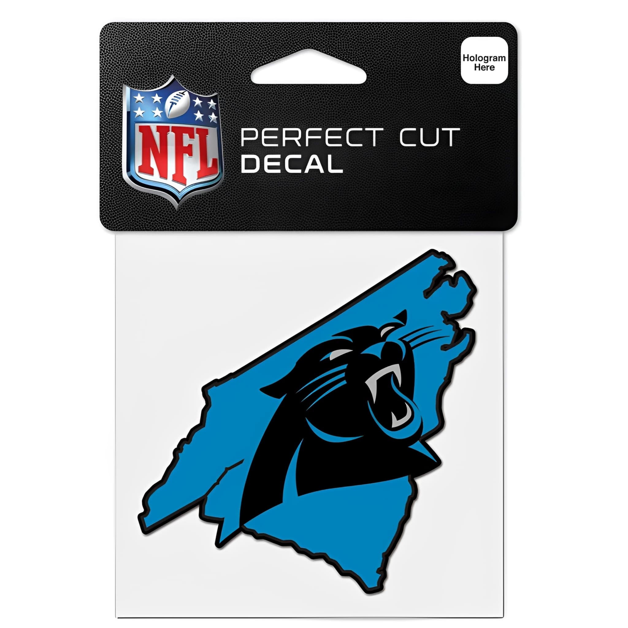 NFL Aufkleber Carolina Panthers State Shaped Perfect Cut Color Decal 4" x 4"