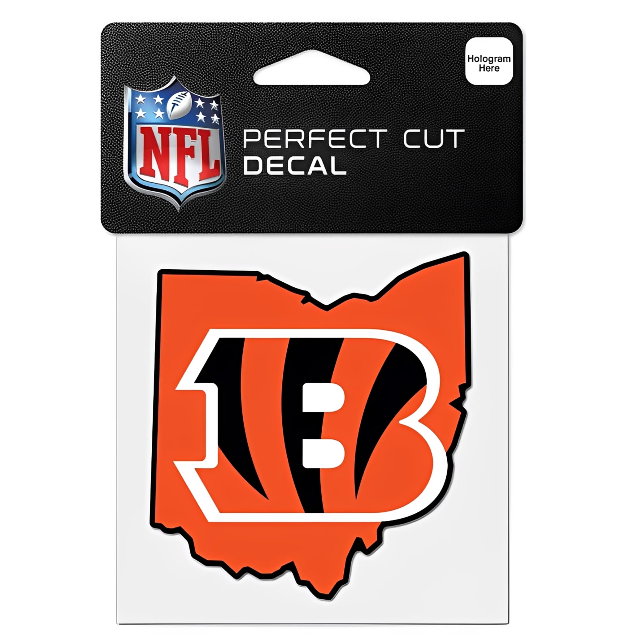 NFL Aufkleber Cincinnati Bengals State Shaped Perfect Cut Color Decal 4" x 4"