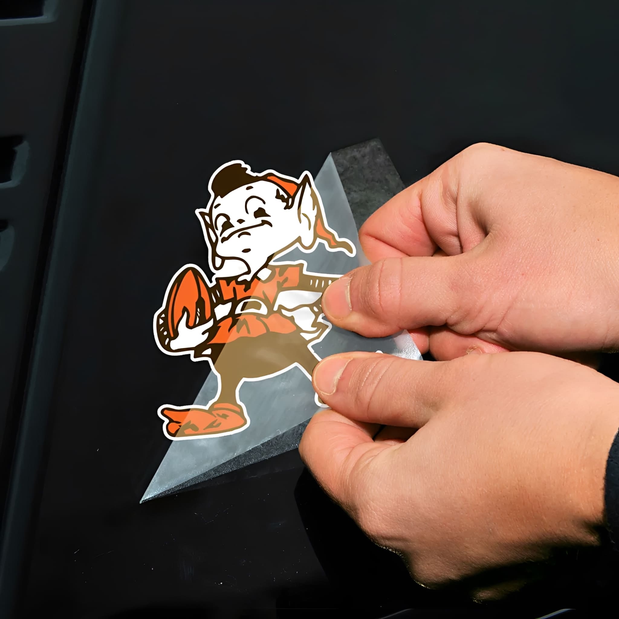 NFL Aufkleber Cleveland Browns Classic Logo Retro Perfect Cut Color Decal 4" x 4"