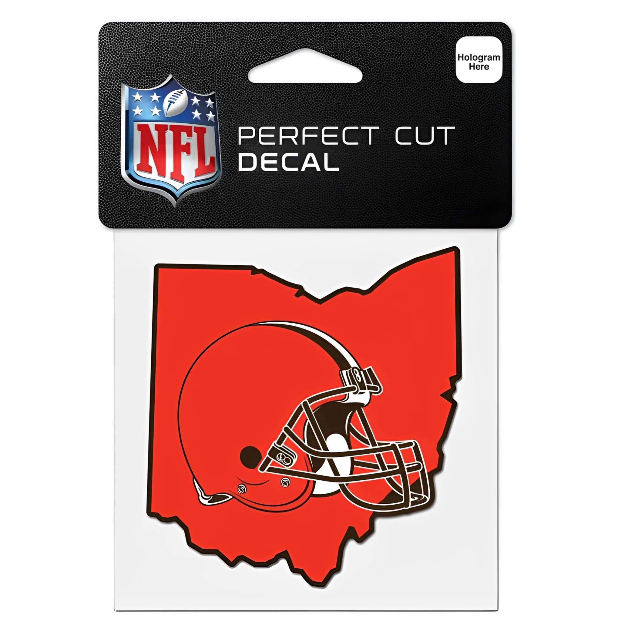 NFL Aufkleber Cleveland Browns State Shaped Perfect Cut Color Decal 4" x 4"