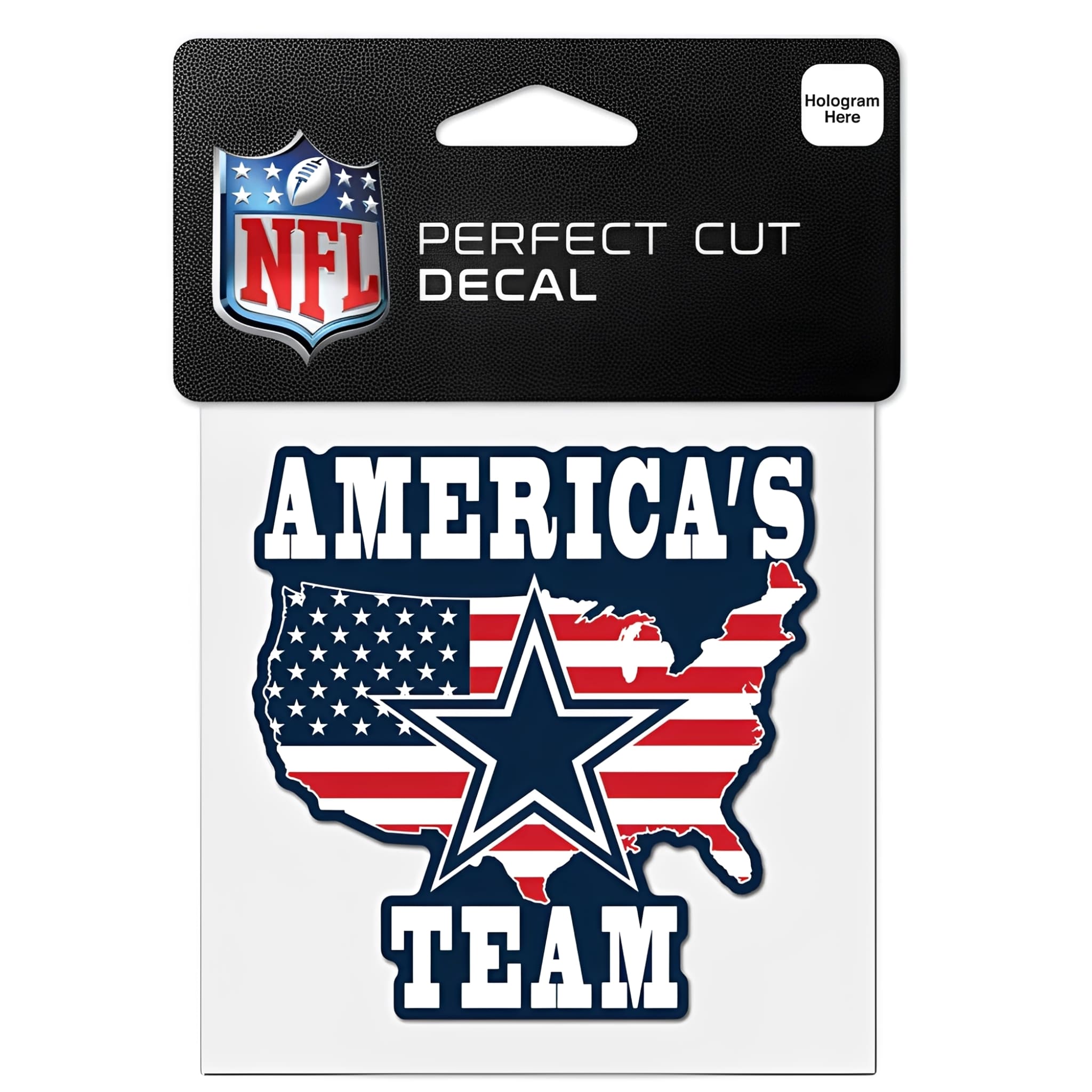 NFL Aufkleber Dallas Cowboys Slogan Perfect Cut Color Decal 4" x 4"