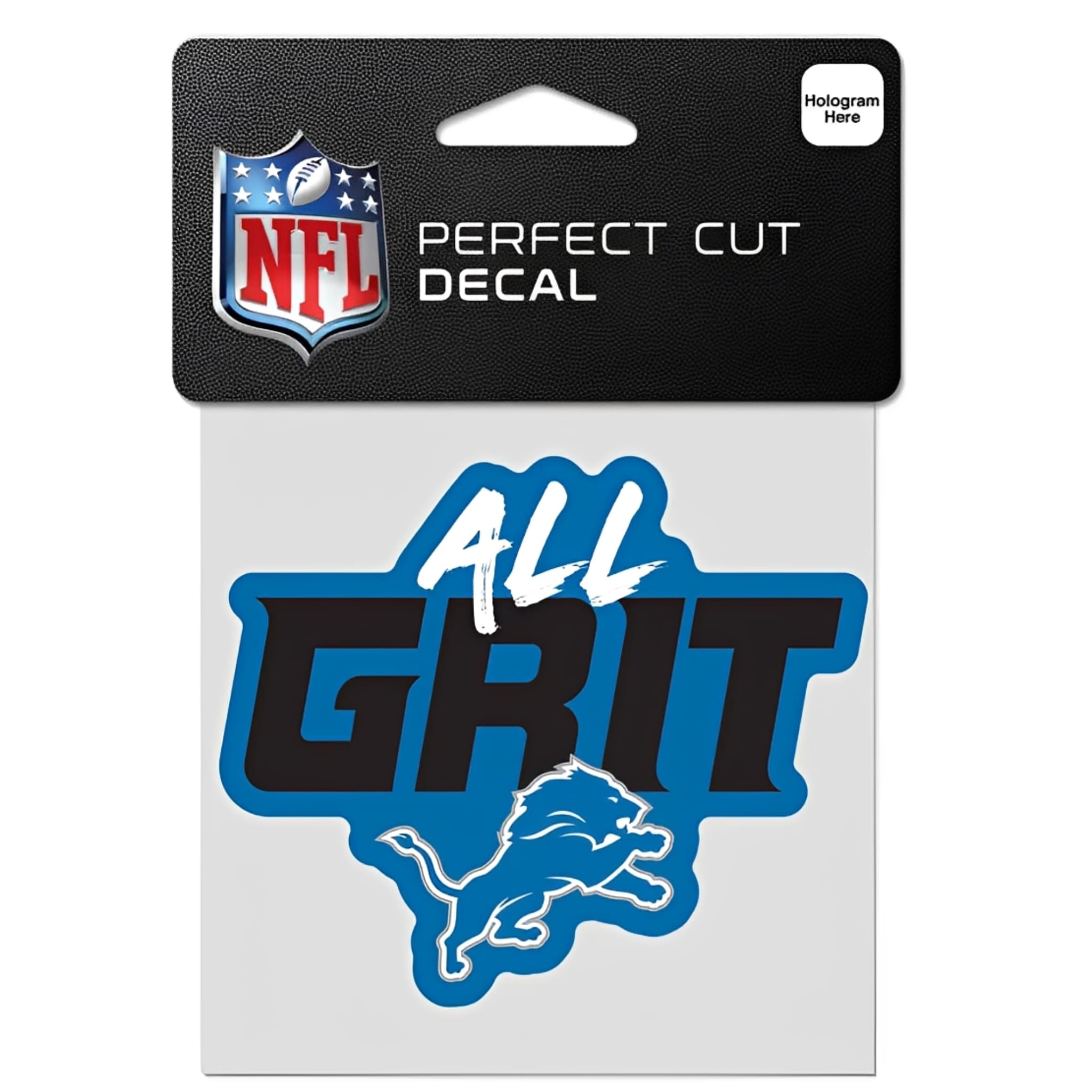 NFL Aufkleber Detroit Lions "All Grit" Perfect Cut Color Decal 4" x 4"
