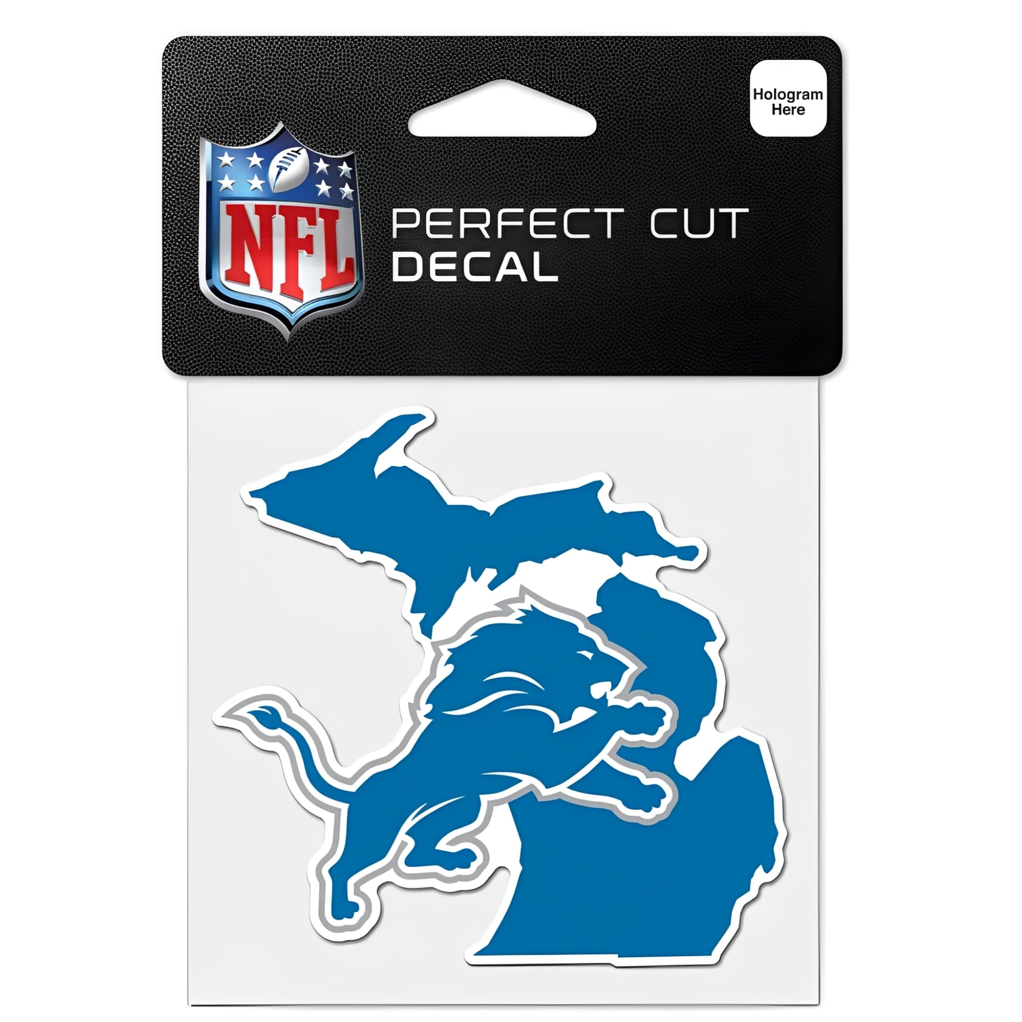 NFL Aufkleber Detroit Lions State Shaped Perfect Cut Color Decal 4" x 4"