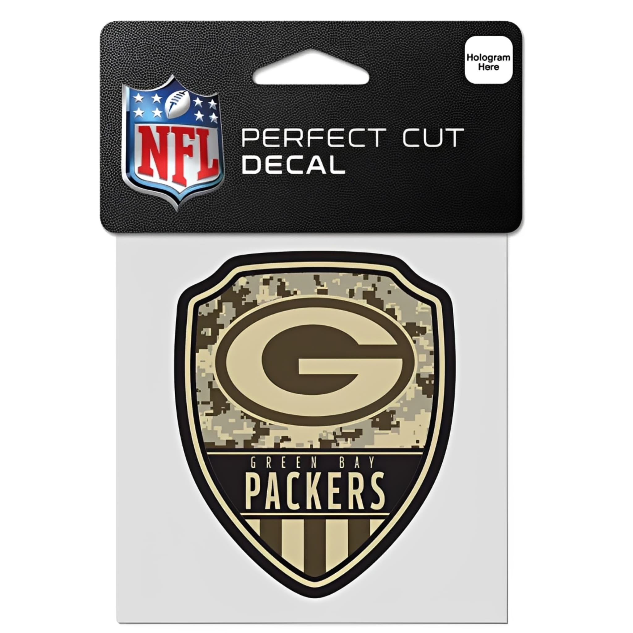 NFL Aufkleber Green Bay Packers Digi Camo Perfect Cut Color Decal 4" x 4"