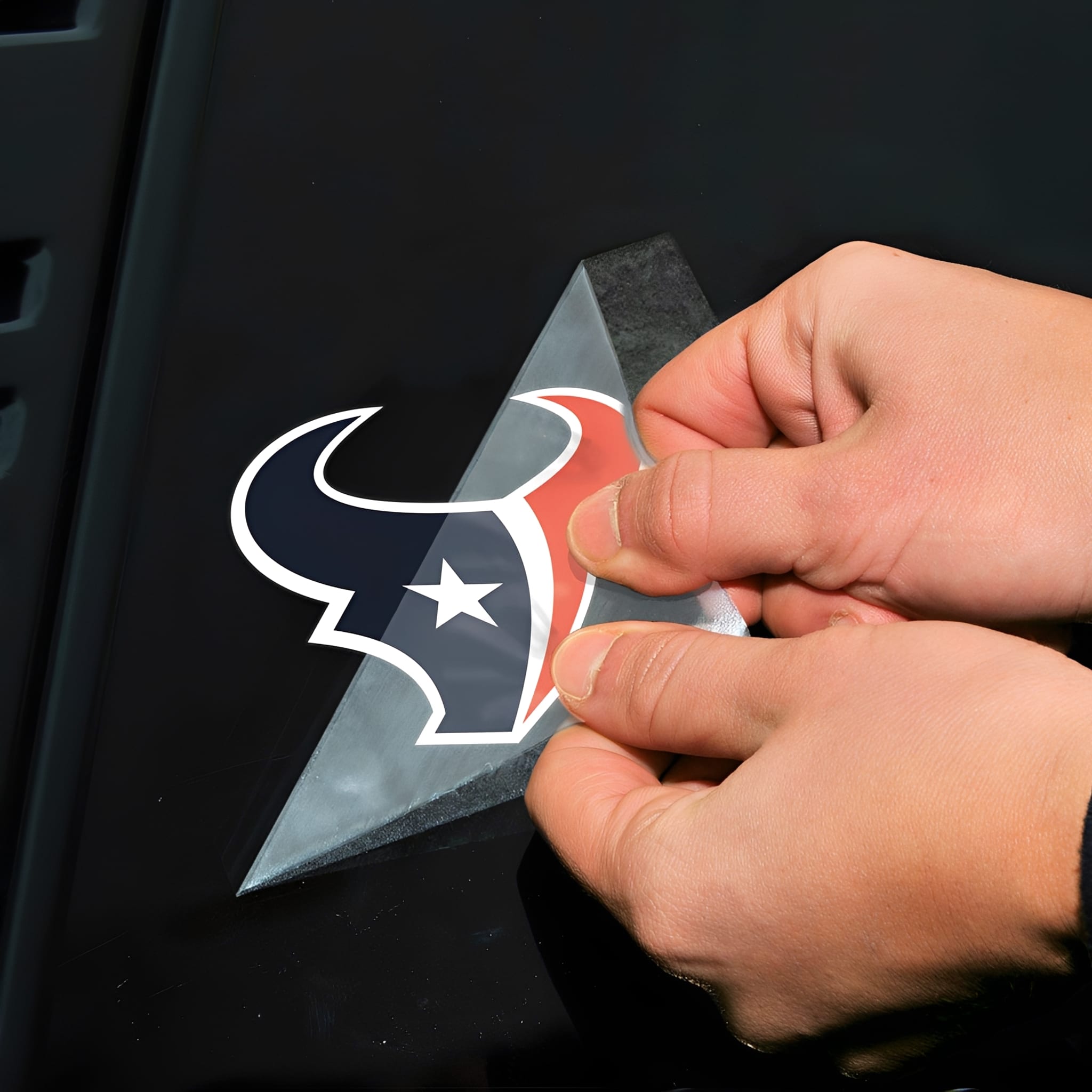 NFL Aufkleber Houston Texans Perfect Cut Color Decal 4" x 4" - Anwendung