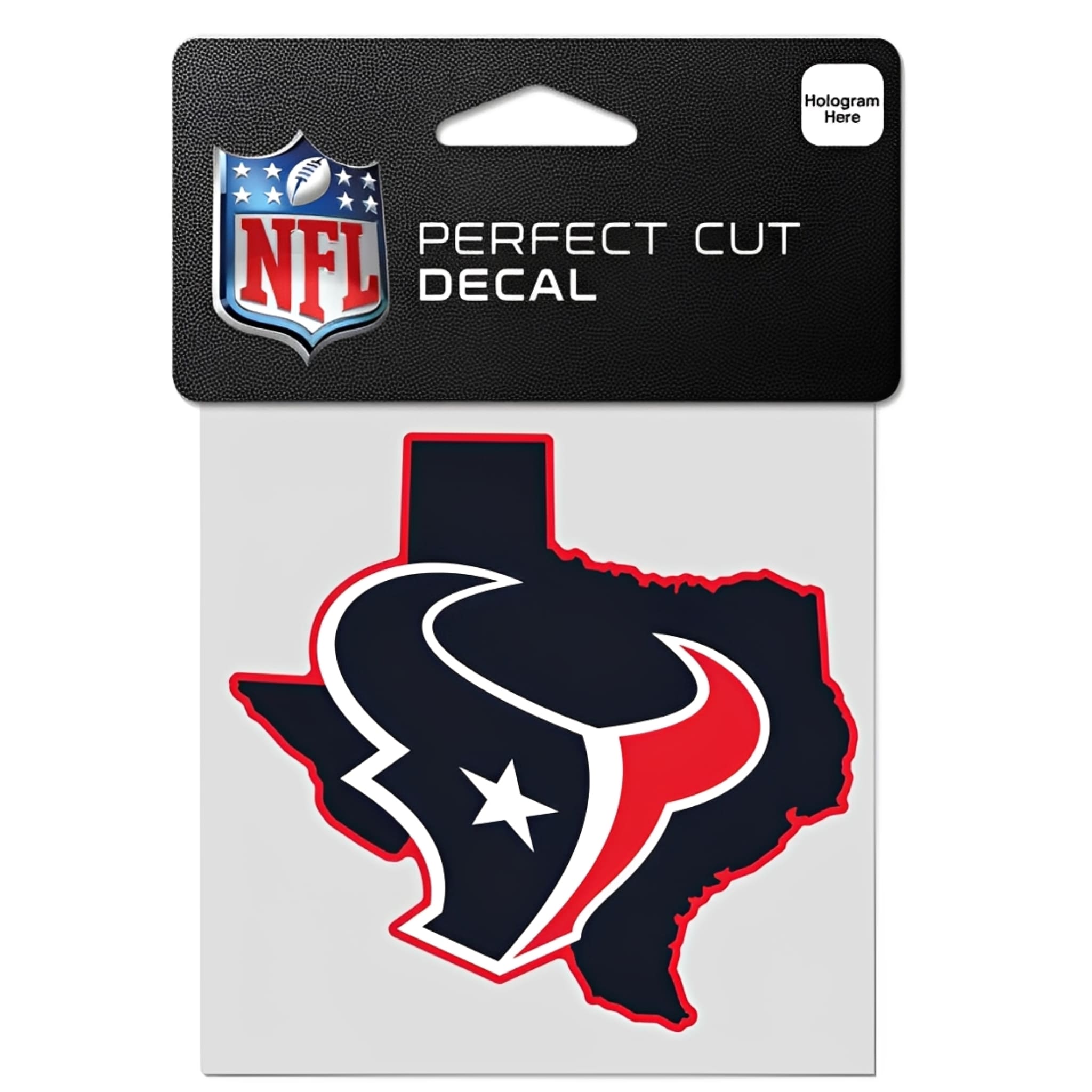 NFL Aufkleber Houston Texans State Shape Perfect Cut Color Decal 4" x 4"