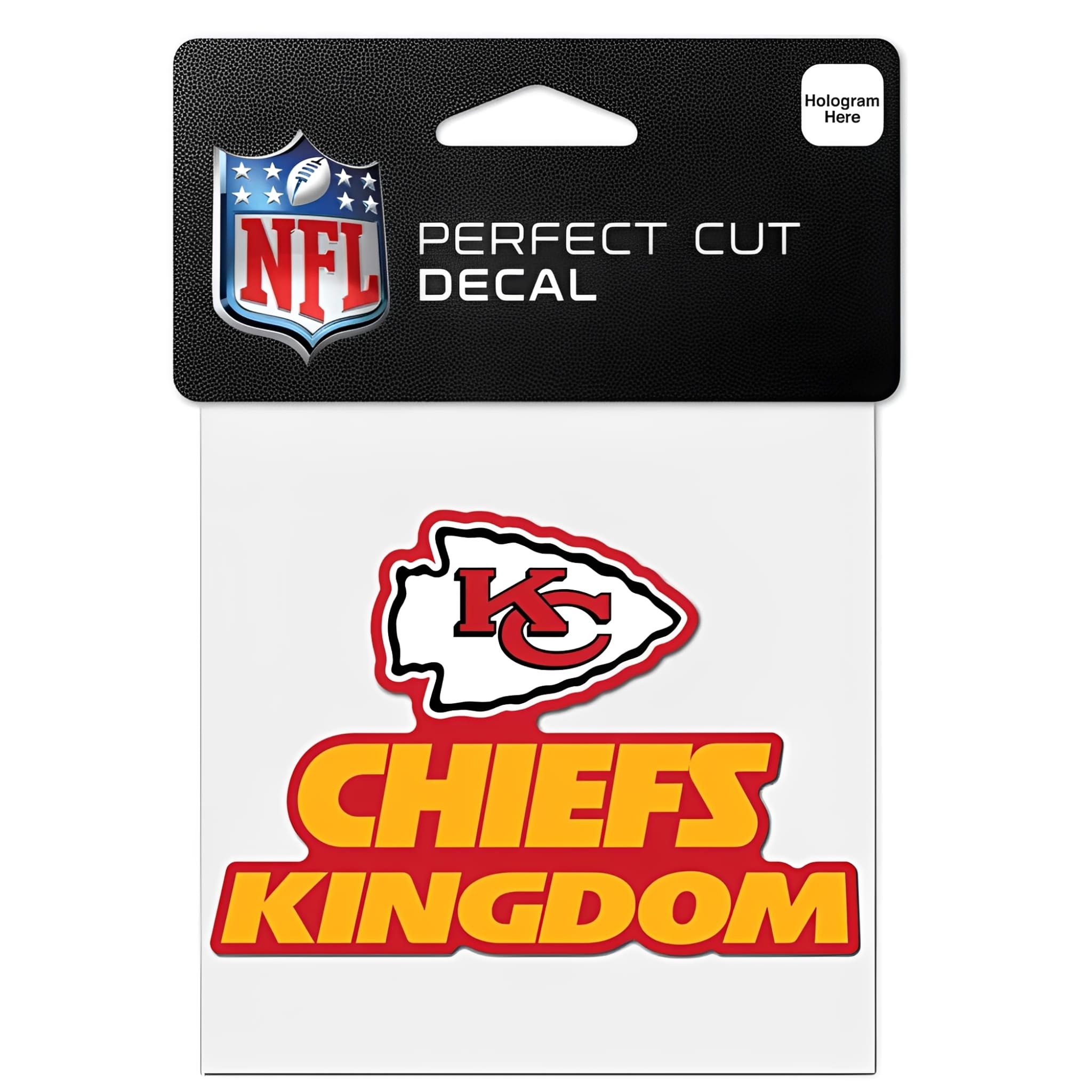 NFL Aufkleber Kansas City Chiefs Slogan Perfect Cut Color Decal 4" x 4"