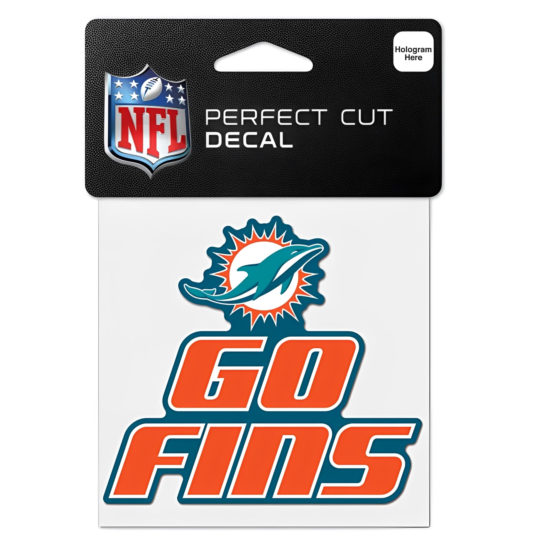 NFL Aufkleber Miami Dolphins Slogan Perfect Cut Color Decal 4" x 4"
