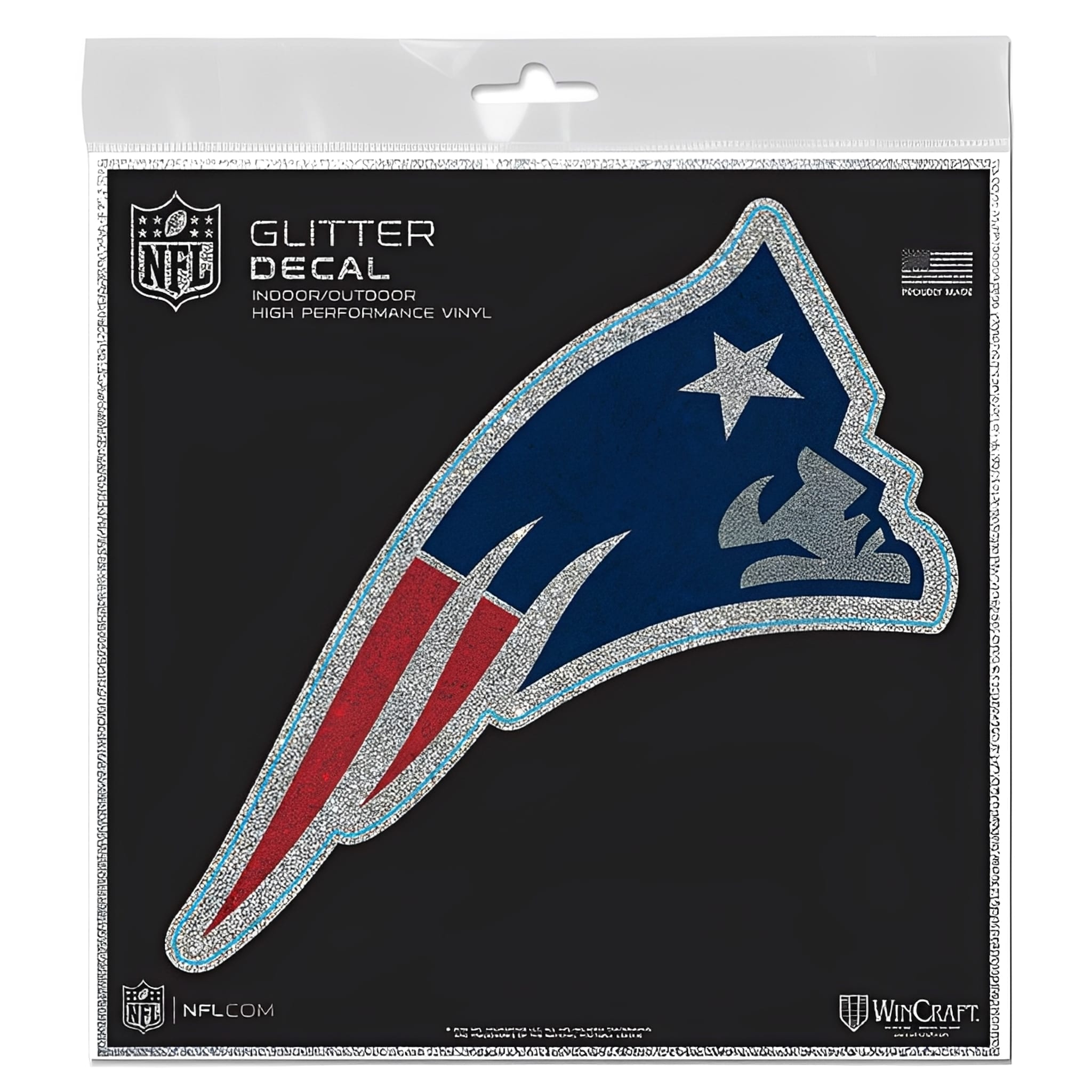 NFL Aufkleber New England Patriots Glitter Decal 6" x 6"