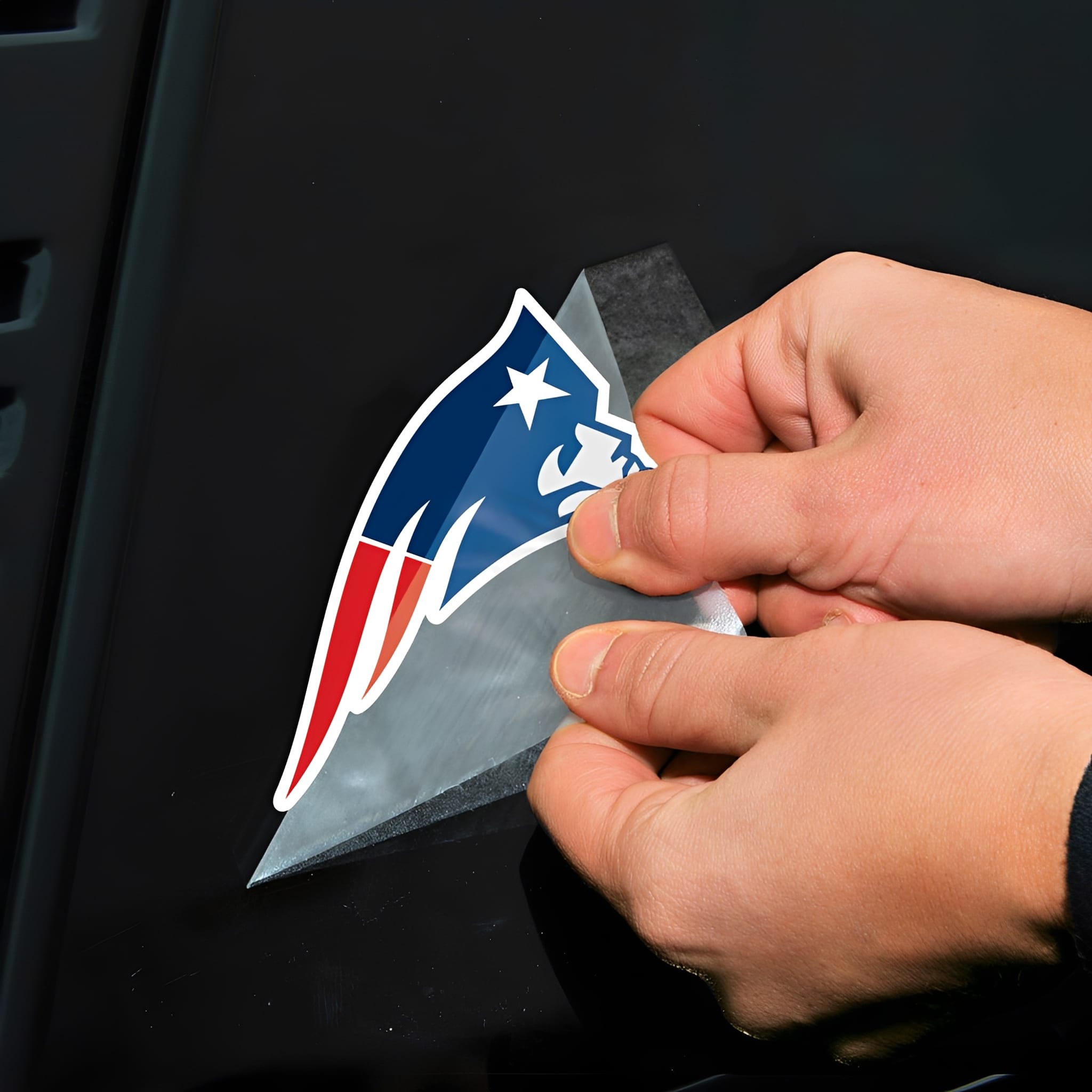 NFL Aufkleber New England Patriots Perfect Cut Color Decal 4" x 4" - Anwendung