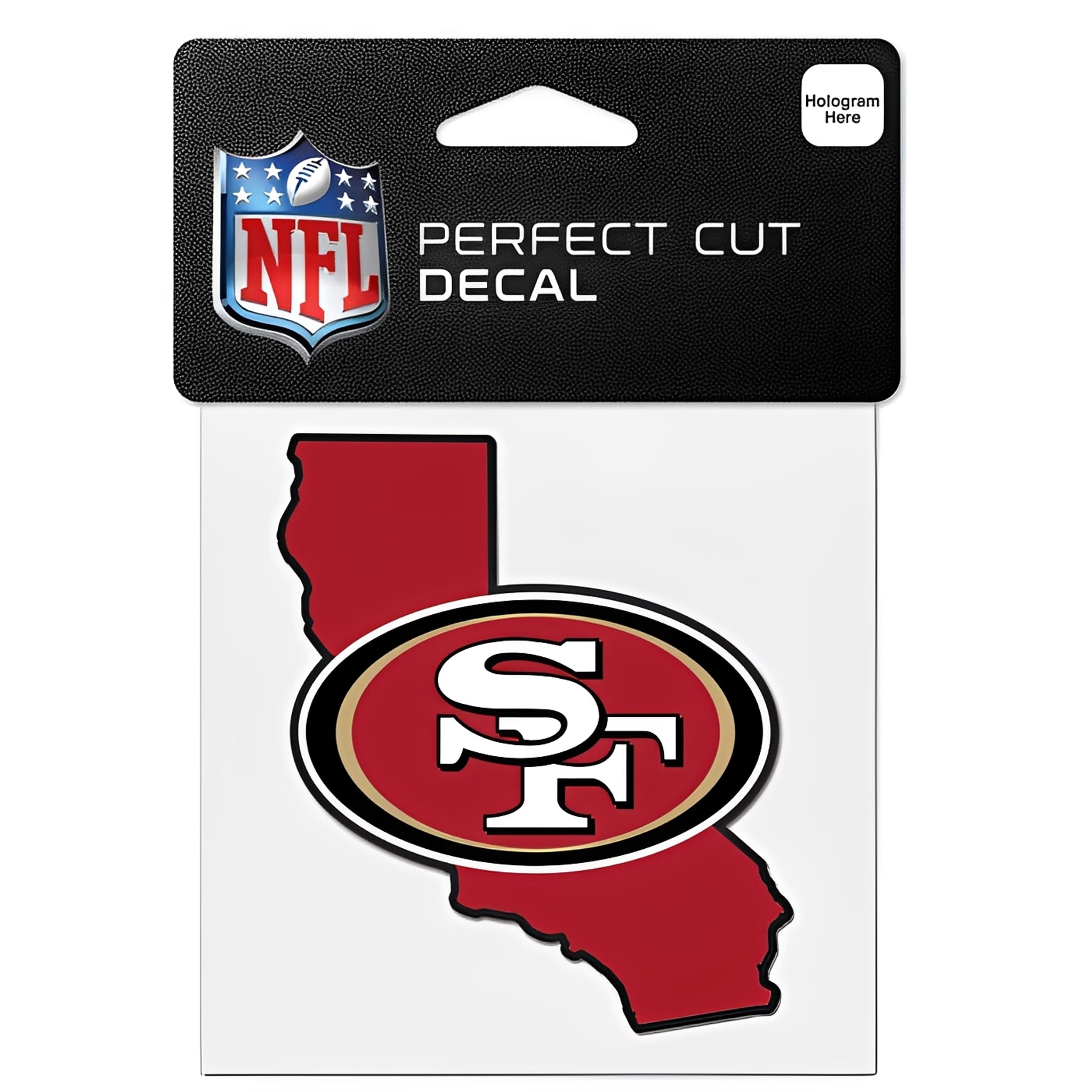 NFL Aufkleber San Francisco 49ers State Shaped Perfect Cut Color Decal 4" x 4"