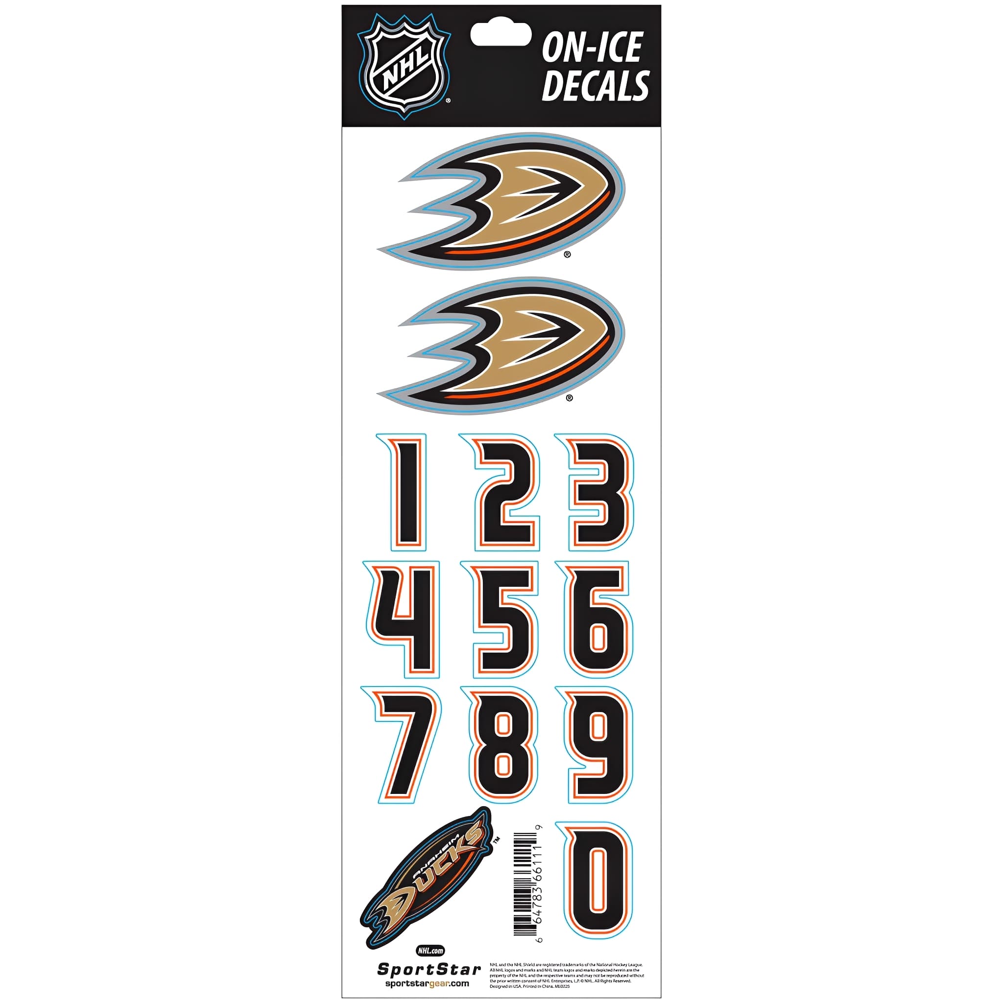 NHL Anaheim Ducks White Helmet Decals
