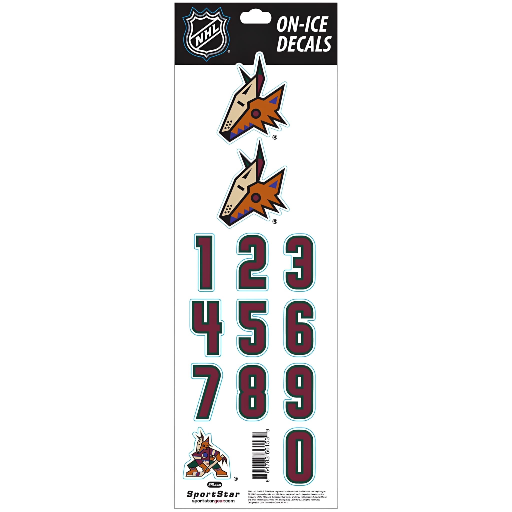 NHL Arizona Coyotes Autocolantes para Capacete Brancos
