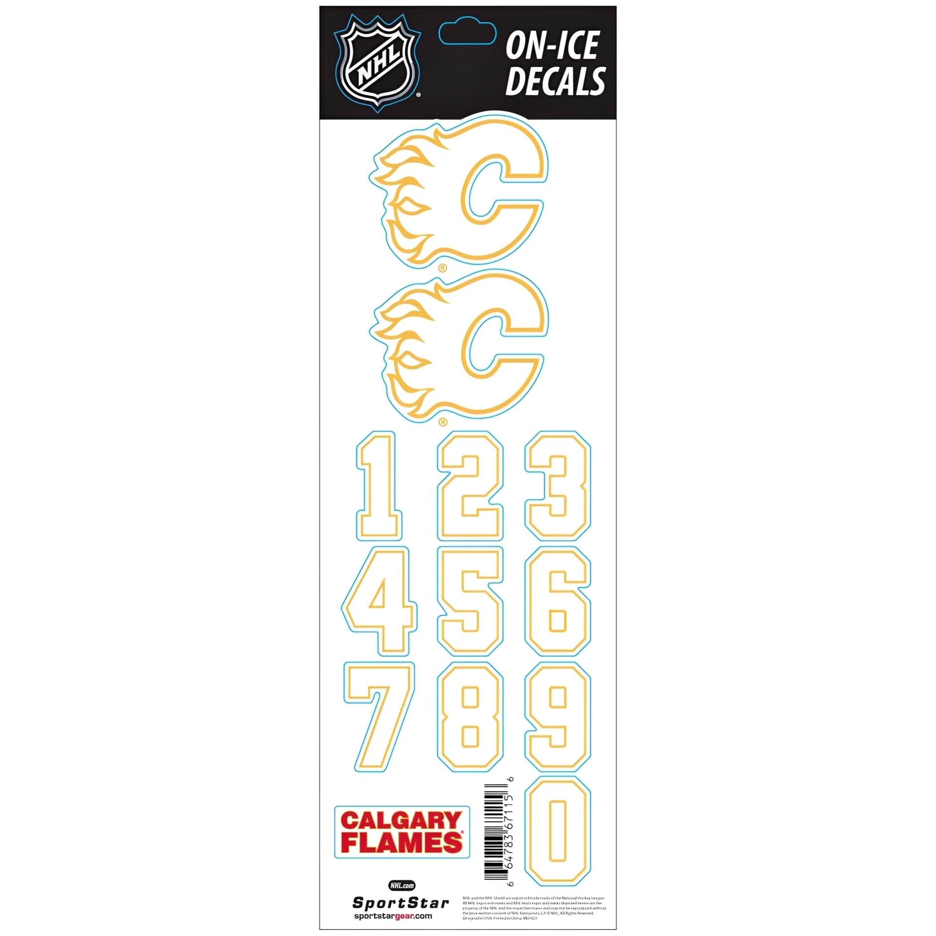 NHL Calgary "C" Flames Black Helmet Decals