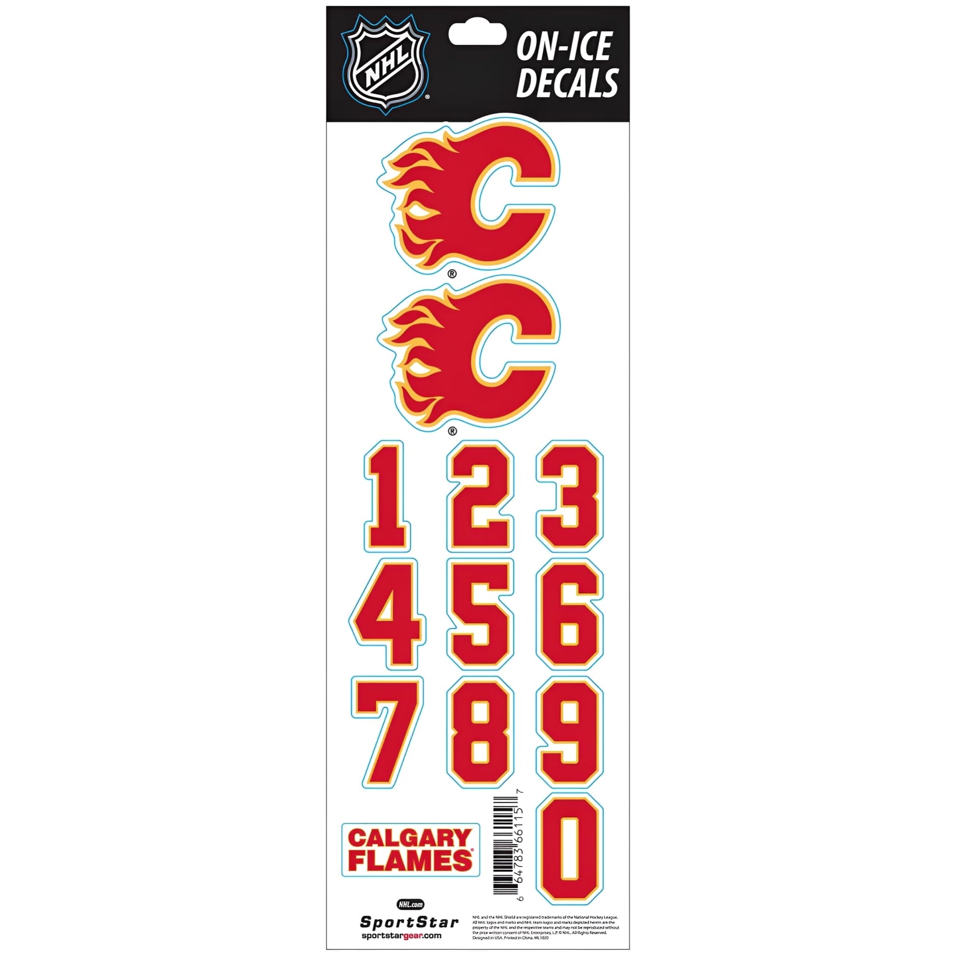 NHL Calgary "C" Flames White Helmet Decals