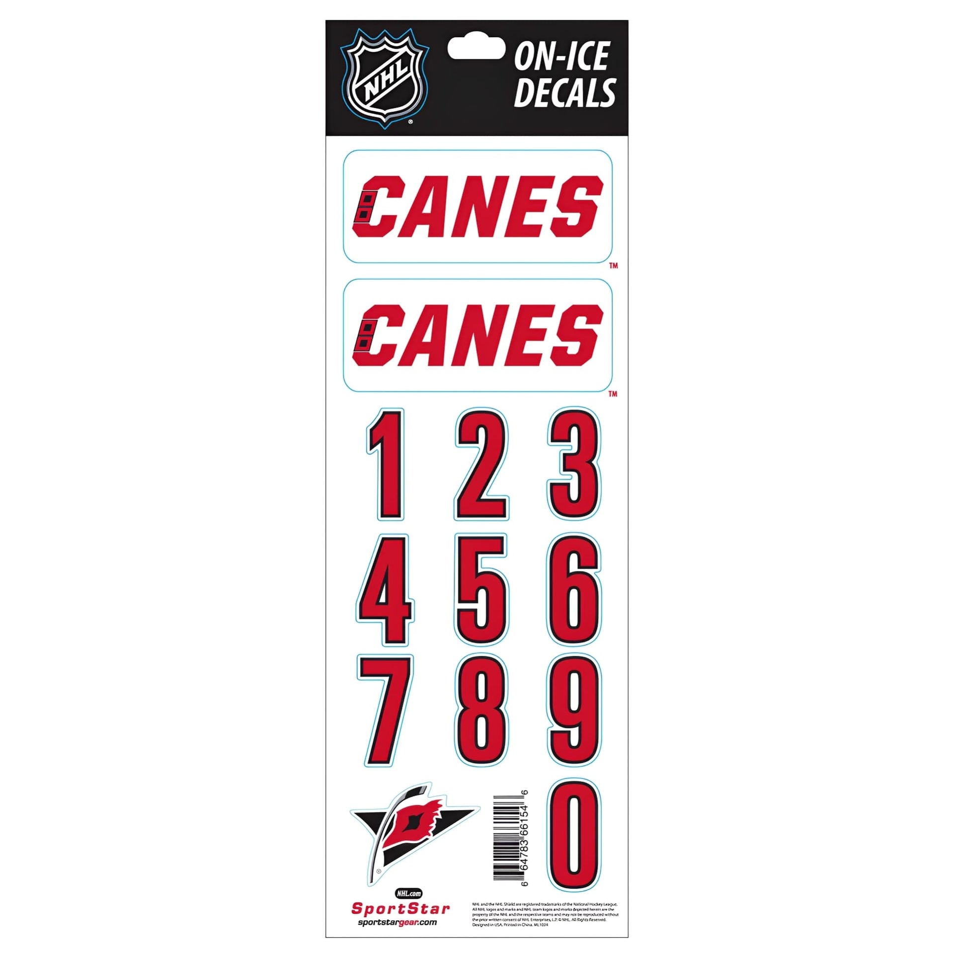 NHL Carolina Hurricanes White Helmet Decals