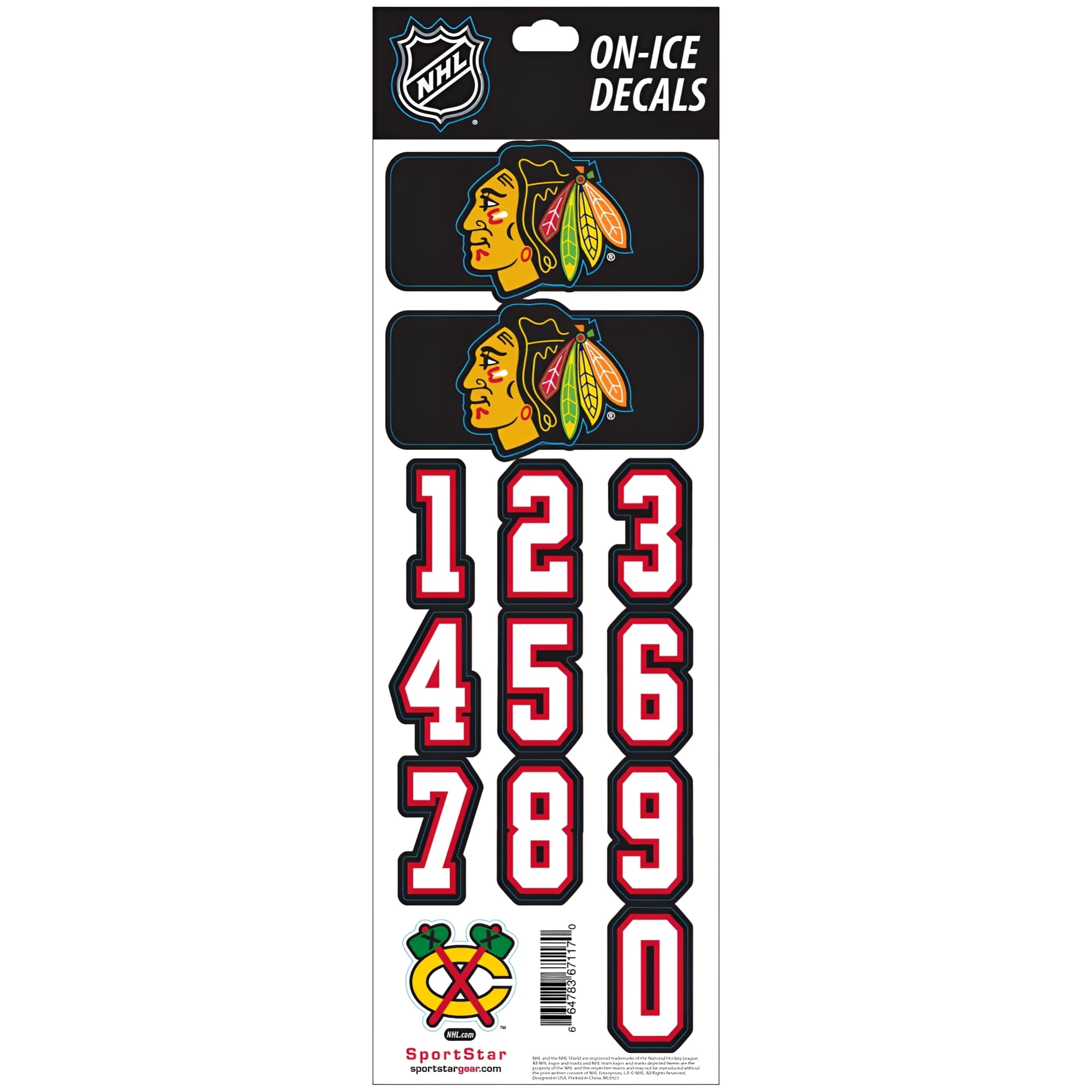 NHL Chicago Blackhawks Black Helmet Decals