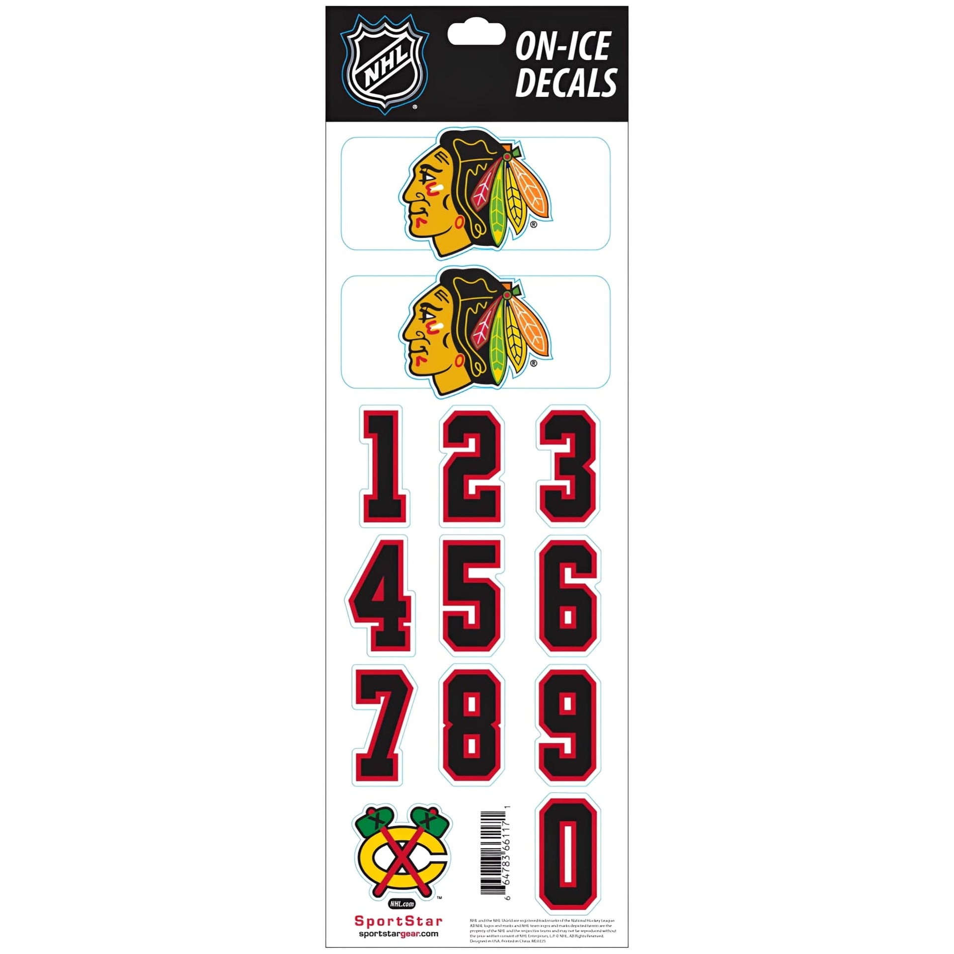 NHL Chicago Blackhawks White Helmet Decals
