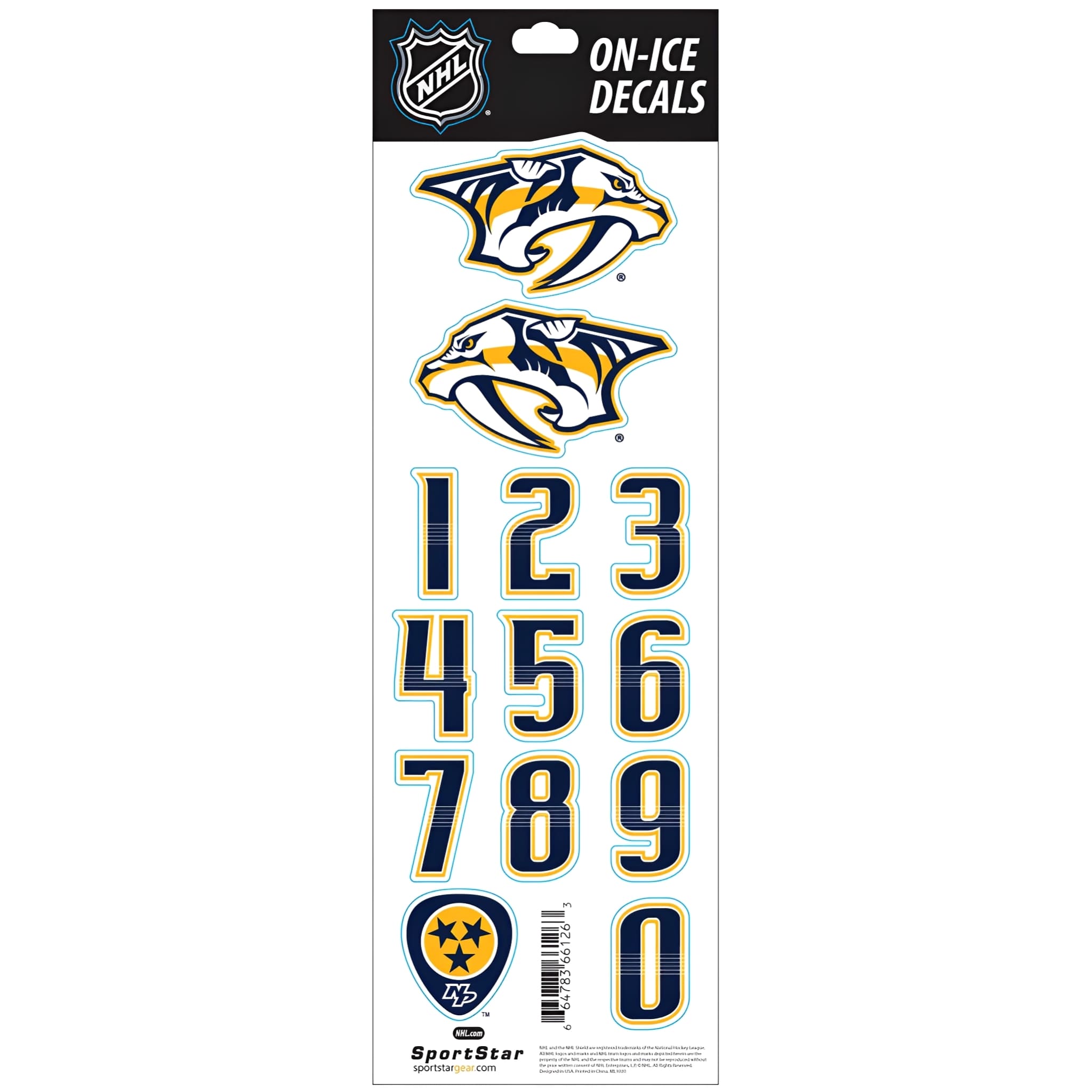 NHL Nashville Predators White Helmet Decals