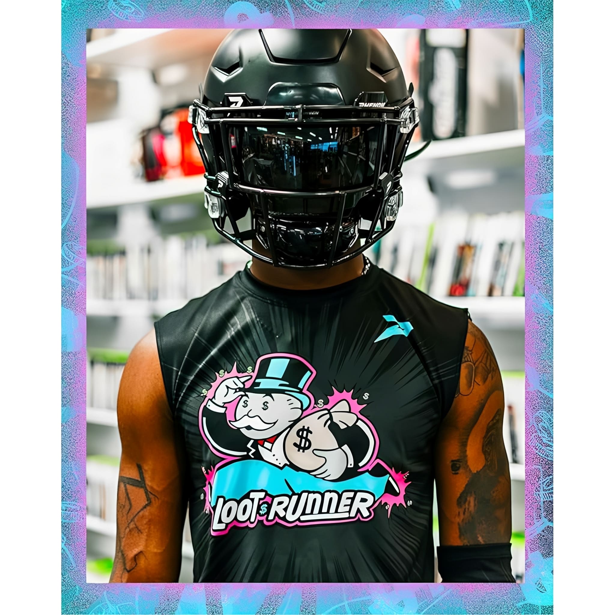 American Football Bekleidung <br> Phenom Elite <br> Compression Shirt <br> Loot Runner <br> Black