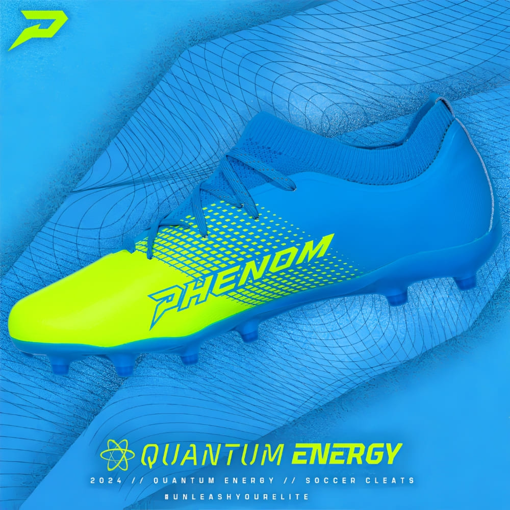 All Purpose Multi-Sport Schuhe <br> Phenom Elite <br> Quantum Energy <br> Columbia Blue & Slime